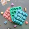 16 Cavity Seashell Conch Starfish Silicone Molds Ocean Silicone Mold DIY Pudding Ice Grid Candy Chocolate Cake Baking Mold