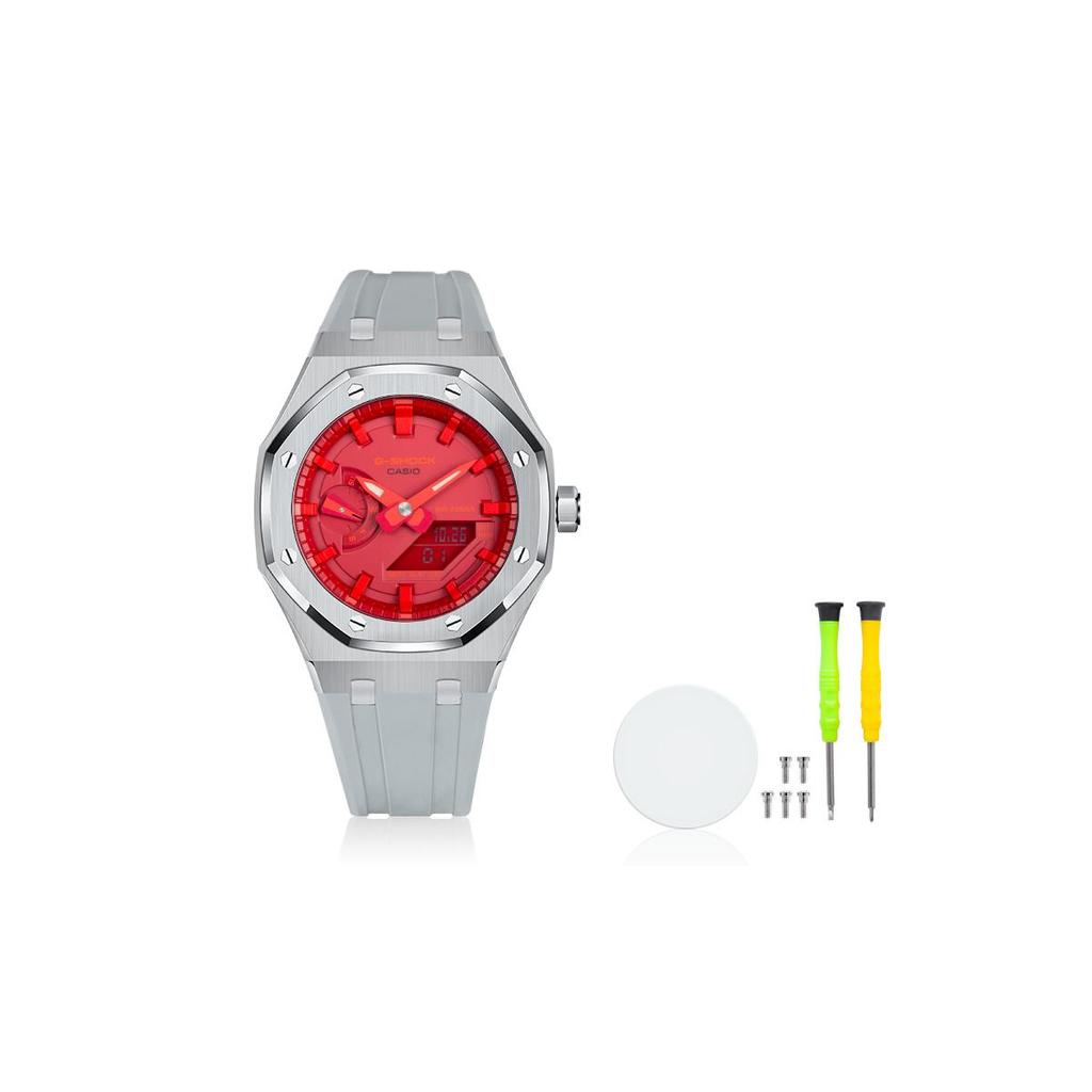 Casio Men Liquid Crystal/Analog Dual Display Series Red Watch GA-2100-4A-P03