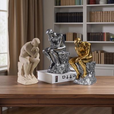 Modern Nordic Minimalist Thinker Sculpture Resin Decor Figurine Living Room Office Study Shelf Display