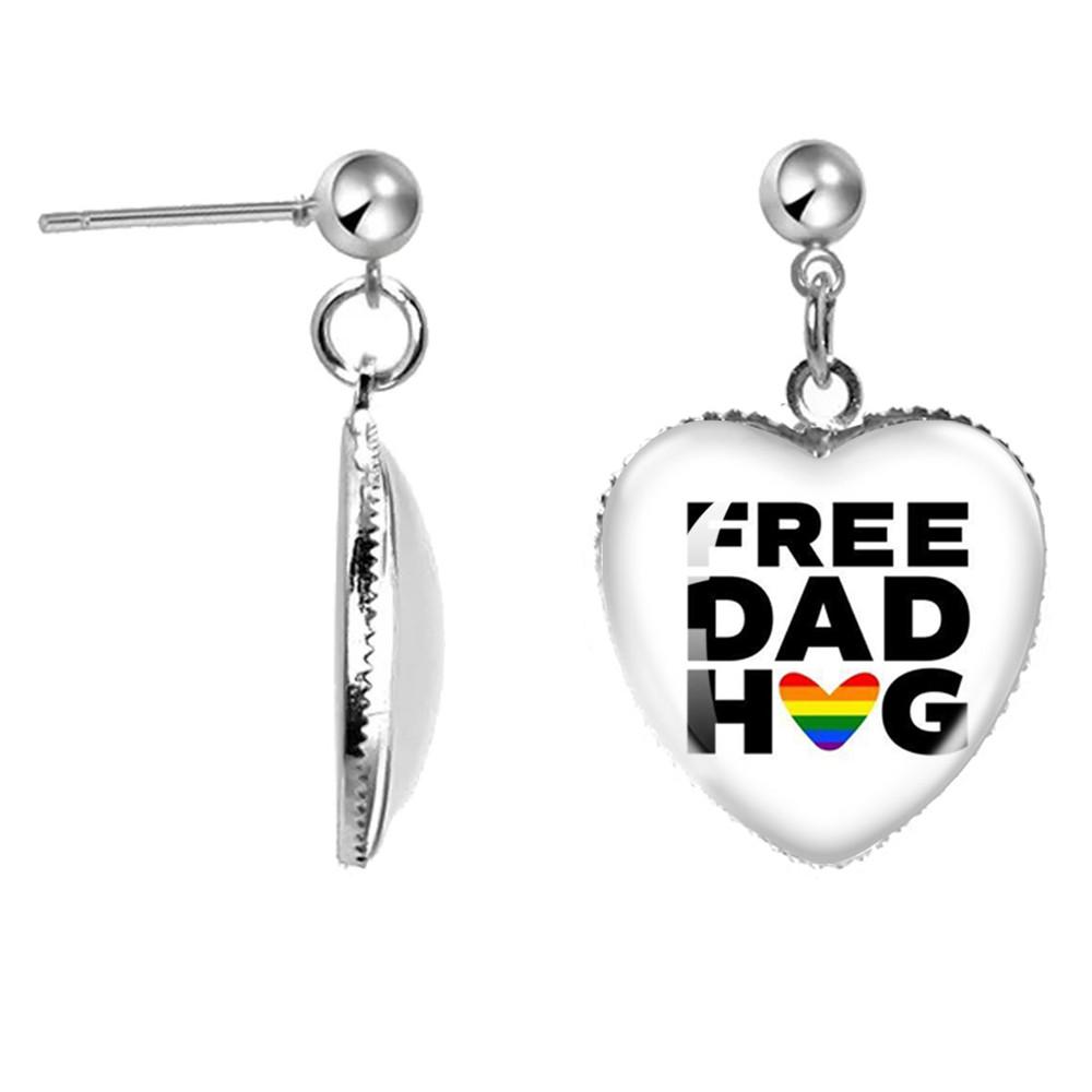LGBT Kunst Homo Lesbische Trots Regenboog Hartvormige Glazen Cabochon Druppel Oorbellen Bedel Sieraden Voor Homoseksualiteit Meisjes Cadeau