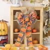 3pcs Large Fall Bows, Pumpkin Plaid Print Bows For Wreaths, 11"x19.7" Thanksgiving Ribbon Bows For Home Indoor Outdoor Decoration Ornament