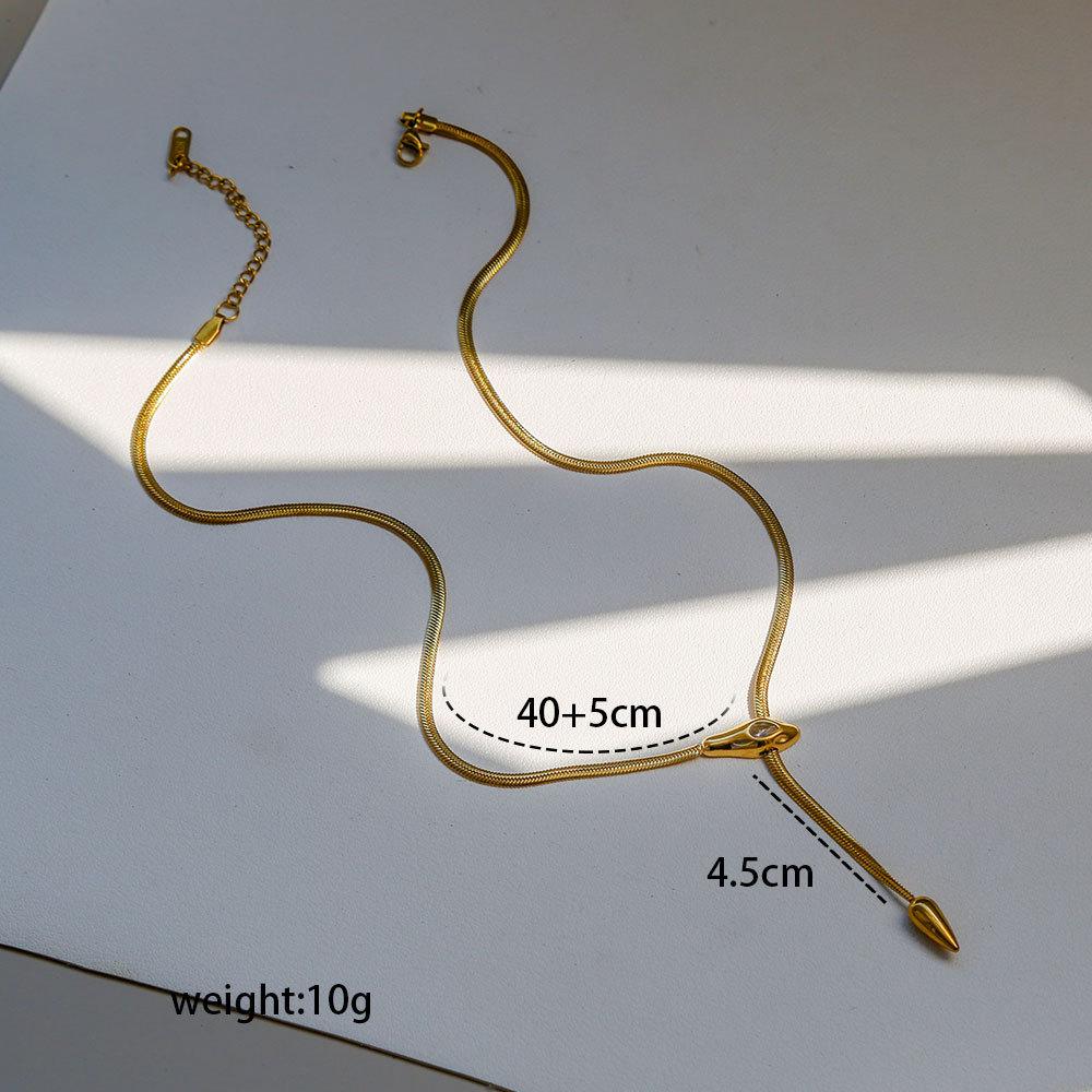 Snakehead Necklace Personality Design Sense Cold Wind Long Trend Snake Bone Chain Necklace Ornament Couple