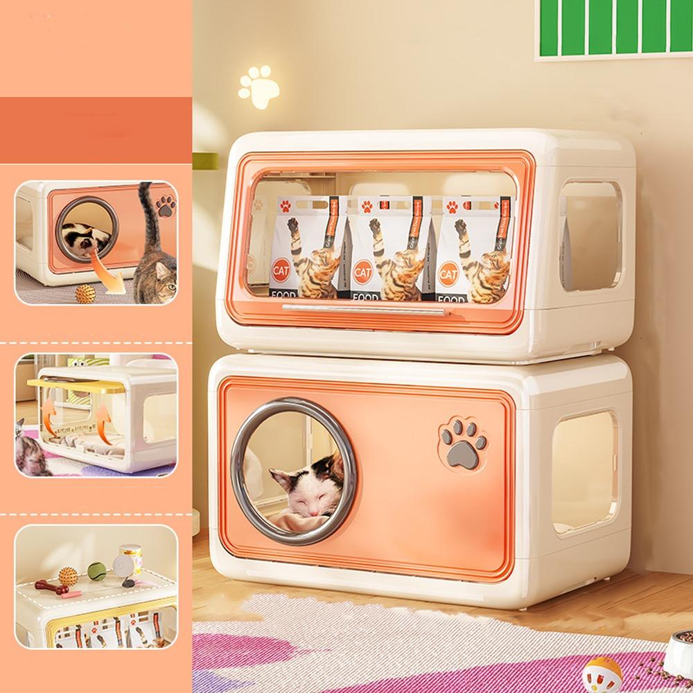 Ventilated Cat Shelter Double Layer Cat Sleep House Semi Enclosed Cat Bed  for Small Cat Dog