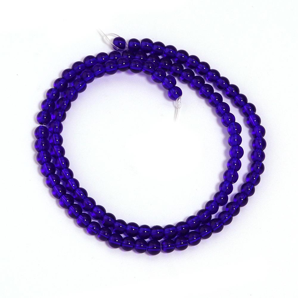 

1 Strand 4/6/8/10/12mm Blue Glass Beads Smooth Round Loose Spacer Beads For DIY Jewelry Making Bracelets Necklace Accessories