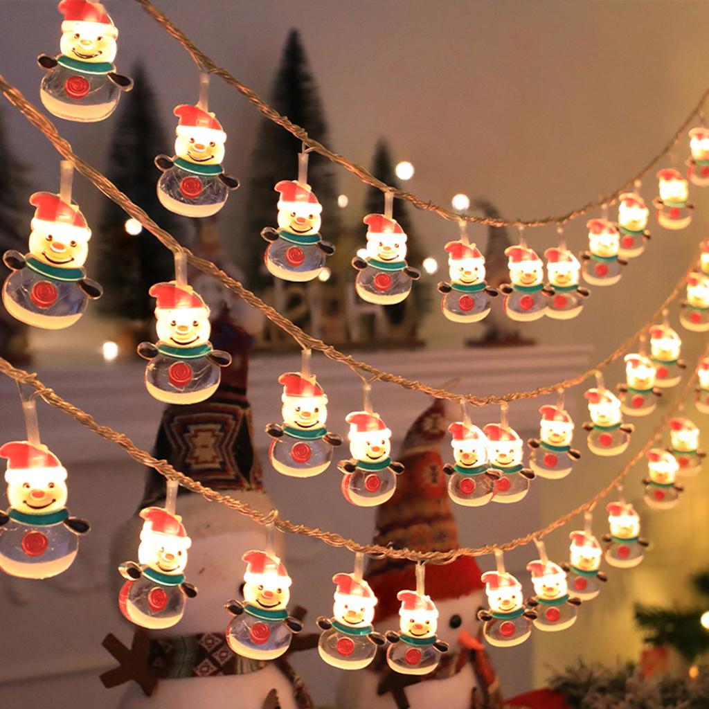 Christmas Light Strings Snowman Santa Christmas Tree Ornaments Festive Window Dressing Lights Warm