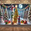 Merry Christmas Background Supplies Winter Snowman Santa Claus Backdrop Xmas Tree Party Decoration Christmas Photography Props