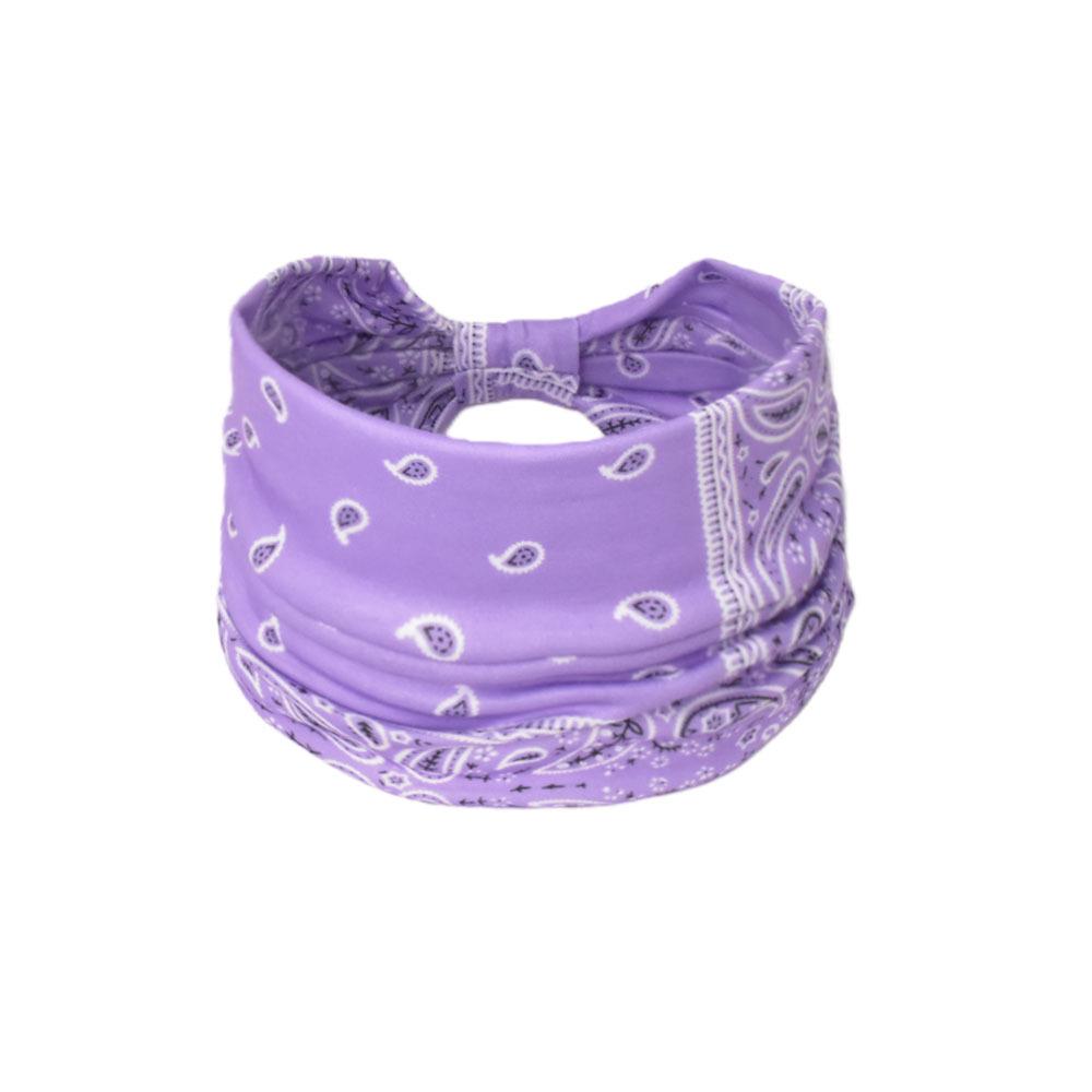 Women's Paisley Sport Yoga Headband - Sweat-Absorbing, Elastic Cotton, Bohemian Style