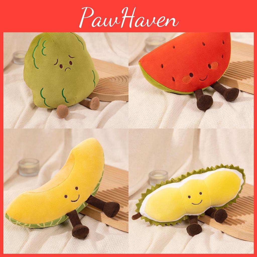 Cartoon Fruit Watermelon Hami Melon Durian Bitter Melon Plush Play Sofa Doll