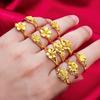 Vergoldeter Ring Damen Glücksblume Offen Verstellbarer Ring Hochzeits Schmuck Zubehör