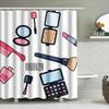 Brooklyn Fashion Shower Curtain Makeup Collection Decorative Bath Mat Polyester Waterproof Shower Curtain With Hook Ring