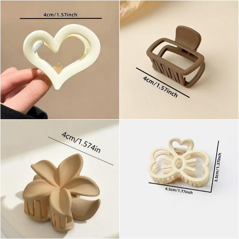 4PCS Medium Frosted Grab Clip Premium Geometric Hairpin Female Back of Head Clip Hairpin Headgear Hair Accessories