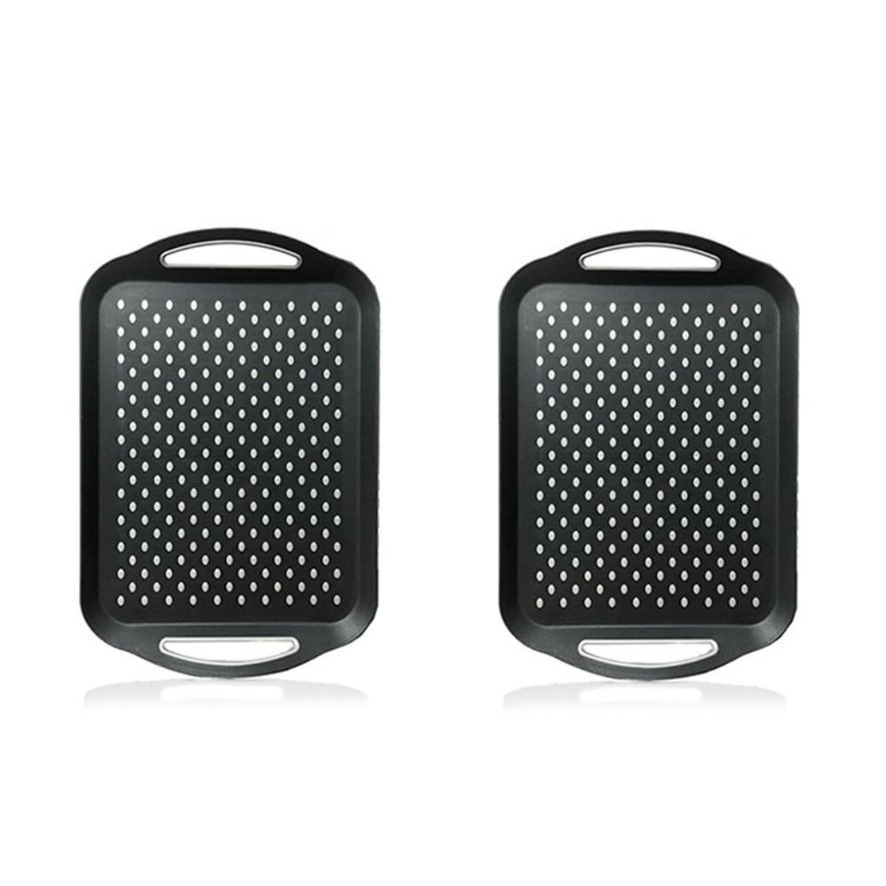 

2PCS Anti-Slip Dot Food Serving Tray Plastic Food Storage Plate Multifunctional Tea Tray Restaurant чёрный