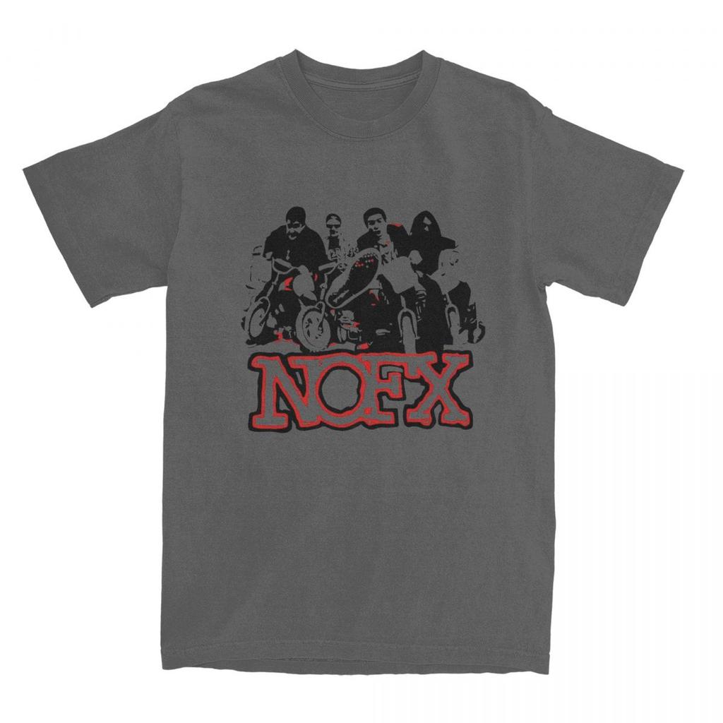 Nofx Muziek Poster T-shirt Heren Amerikaanse Punk Rock Band Vintage 100% Katoen T-shirts Zomer Ronde Hals T-shirt Grote Maten Tops