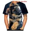 Men's Summer New Fashion Casual Unisex Fun 3D Printed Dog T-shirt, Cute German Shepherd 3D Custom Printed T-shirt