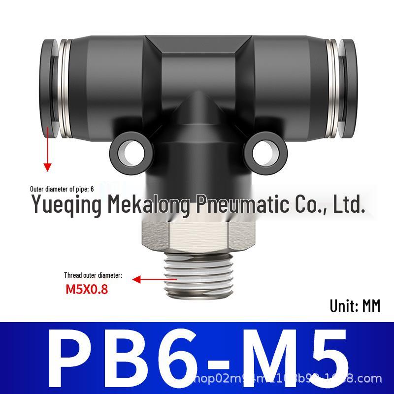 Three-Way Pneumatic Quick Connector Set for Air Hoses - Black, White, Blue Fittings