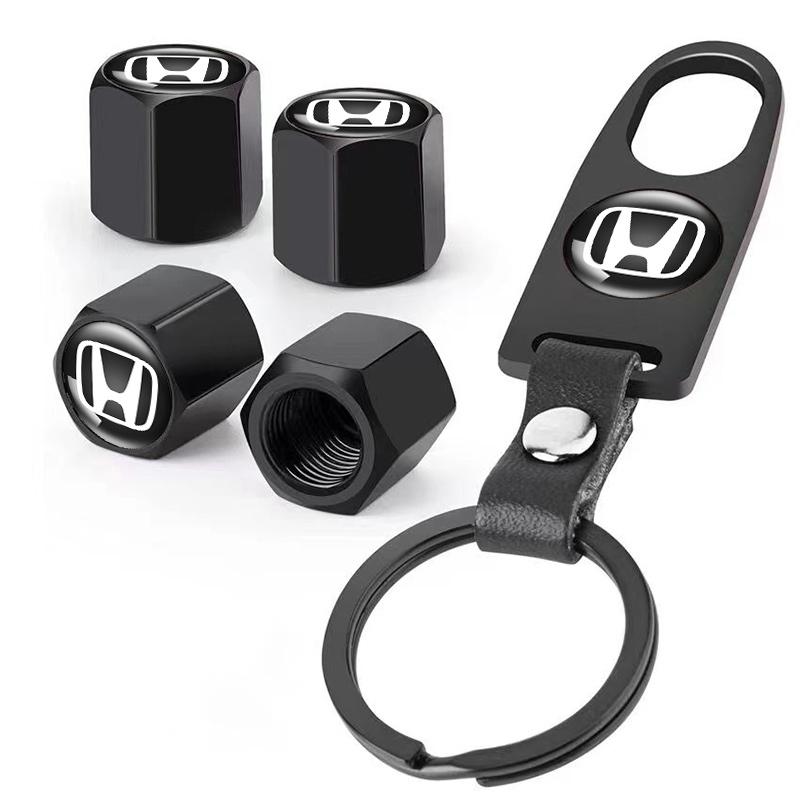 4pcs Car Metal Wheel Tire Valve Caps Stem Cover For Honda Civic Fit Accord City Vezel CRV S660 Odyssey HRV Insight Pilot Type-R