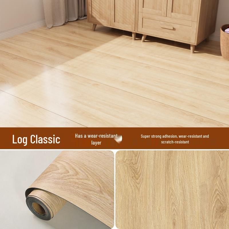 Thickened Waterproof Wood Grain Non-Slip Floor Sticker: Durable, Self-Adhesive Decoration for Living Room