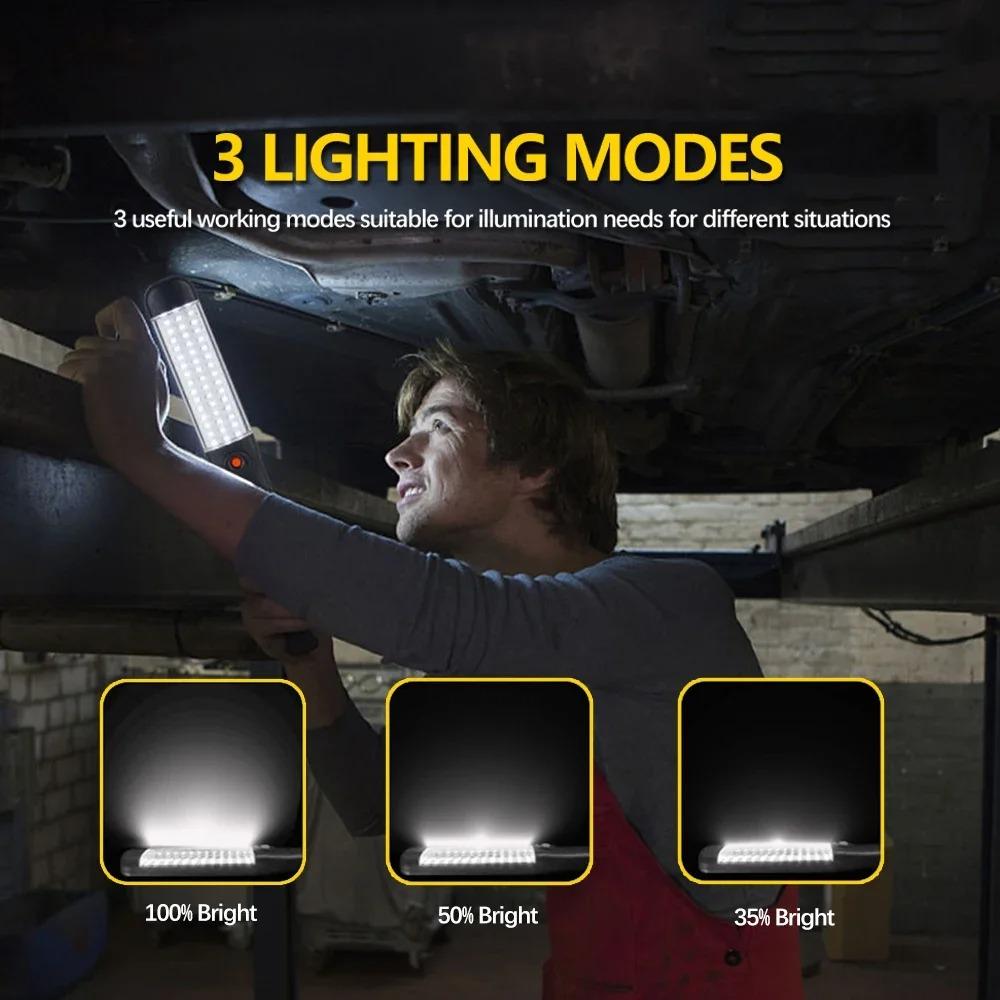 1-4 stk COB Arbejdslys LED Stærk Lommelygte Magnetisk Base USB Genopladelig Hængende Lampe Spotlys til Bilreparation Udendørs Lygte