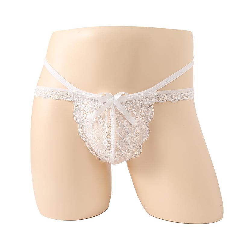 Men's stretch panties, hollow lace quadrangle thong sex underwear, men's sex underwear