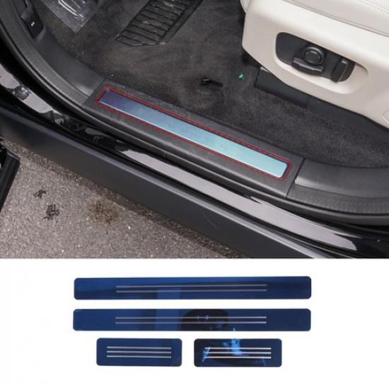 Blue Steel Inner Door Sill Strip Sticker For Land Rover Discovery 5 LR5 2017-22