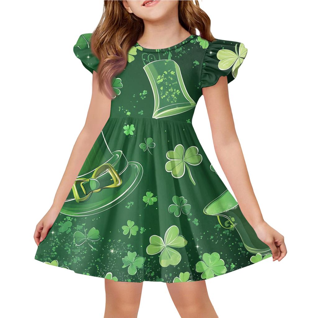 Letnia Sukienka Księżniczki dla Dziewczynek - Sukienka T-shirtowa o Kroju A. dzień Patryka