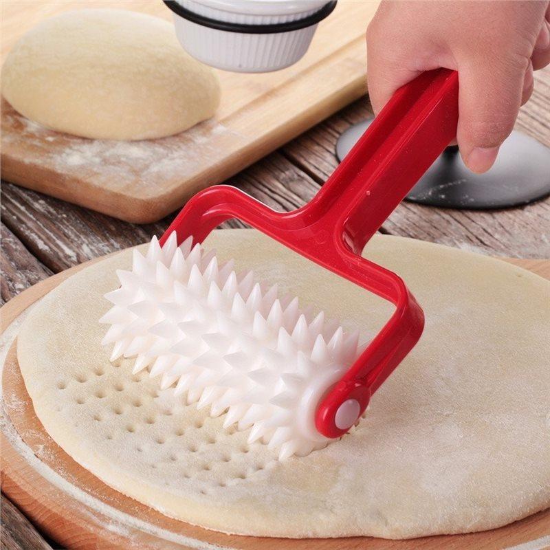 AB46-Pizza Dough Docker Roller With Spikes For Cookie Dumpling Pizza Rolling Pin Pastry Roller Holes Maker 1