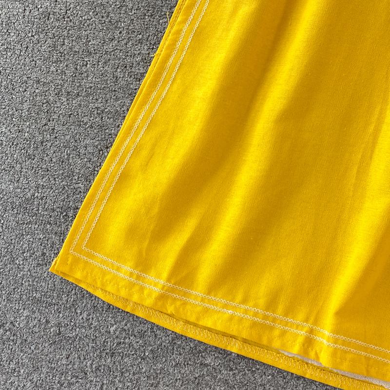 RUGOD Abito lungo da viaggio in stile etnico con ricamo girocollo con maniche a lanterna, abito stile bohémien retrò ampio scampanato femminile