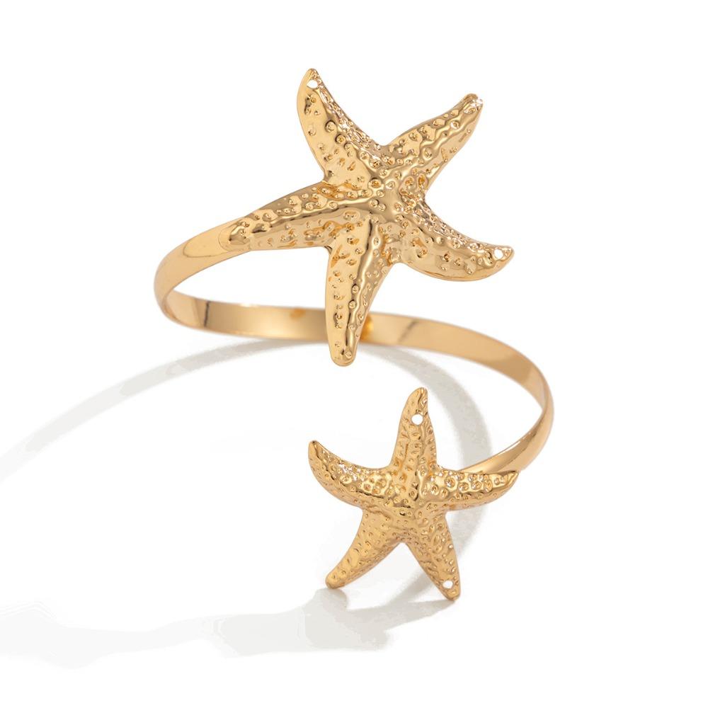 Silver Starfish Arm Cuff Bracelets Zinc Zinc Alloy Flower Upper Arm Bracelet Star Armband Arm Chain  Party