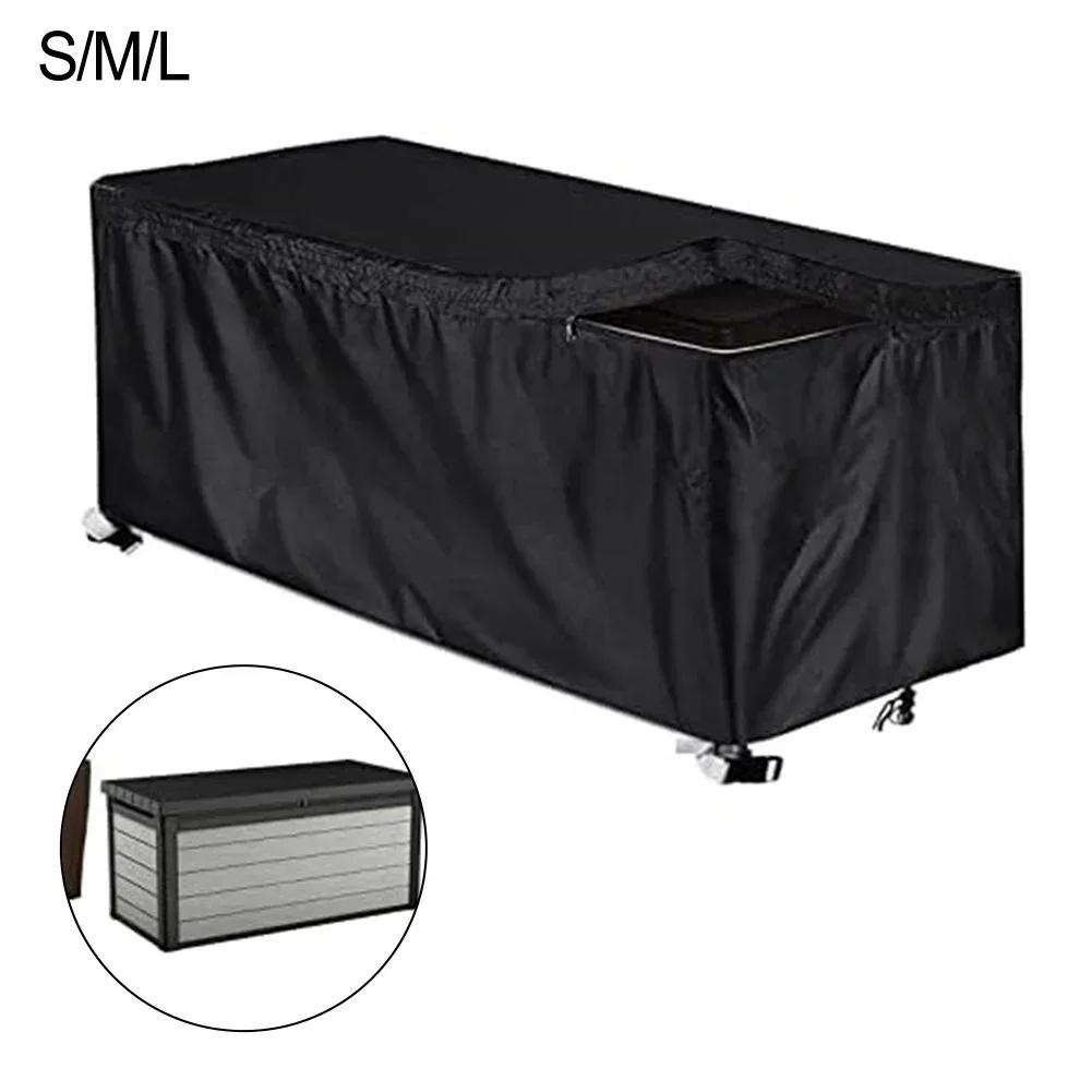 210D Waterproof Garden Storage Box Cover For Outdoor Furniture Rectangle Black Outdoor High Quality Furniture Covers