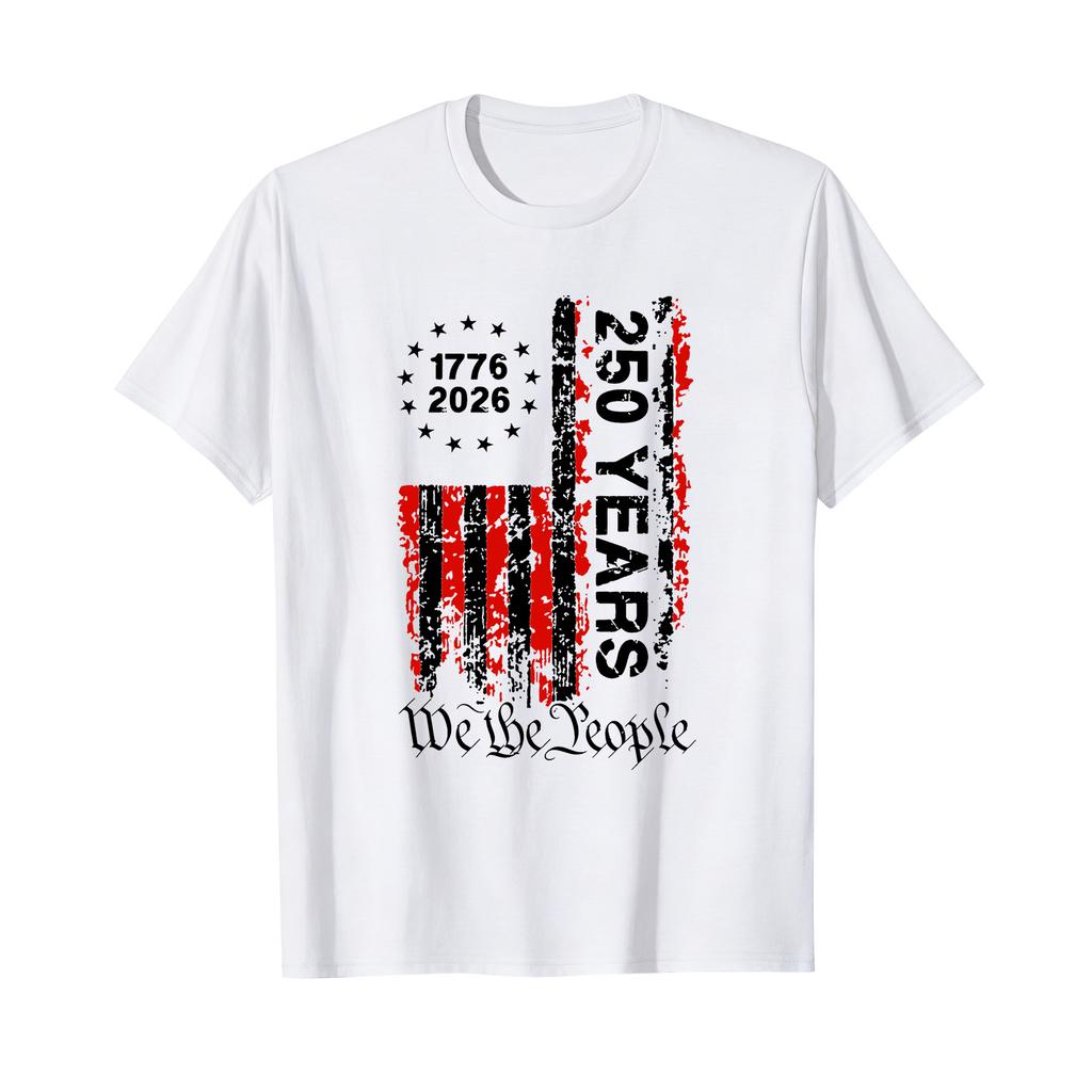 Men's Printed Round Neck T-Shirt Casual Sports Short-Sleeve Top