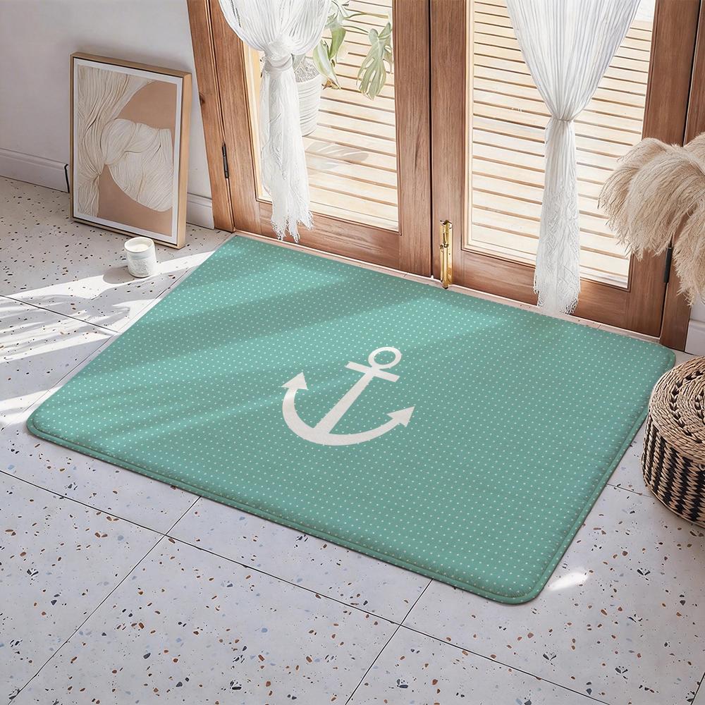Style S Nautical Floor Mat Eco Flannel Doormat Non Slip Odorless Indoor Floor Rug Soft Short Plush Home Mat