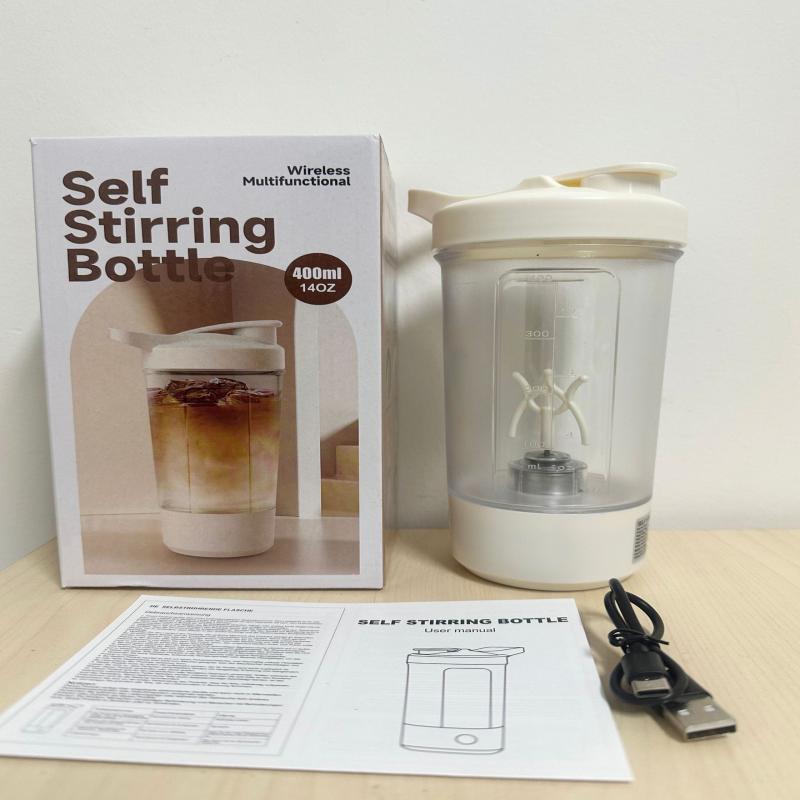 Taza Mezcladora de Café Eléctrica Portátil de 450 ml Recargable por USB Taza Mezcladora Totalmente Automática Para Fitness Deportes al Aire Libre Gimnasio