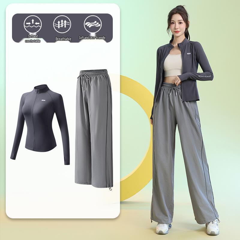 Damen Slim-Fit Atmungsaktiver Badmintonanzug - Herbst/Winter Schnelltrocknendes Sportbekleidungsset mit Reißverschluss und langen Ärmeln