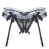 Sexy Panties Sexy Lace Pearl Thong Free Crotch Integrated Garter Belt Passion Temptation