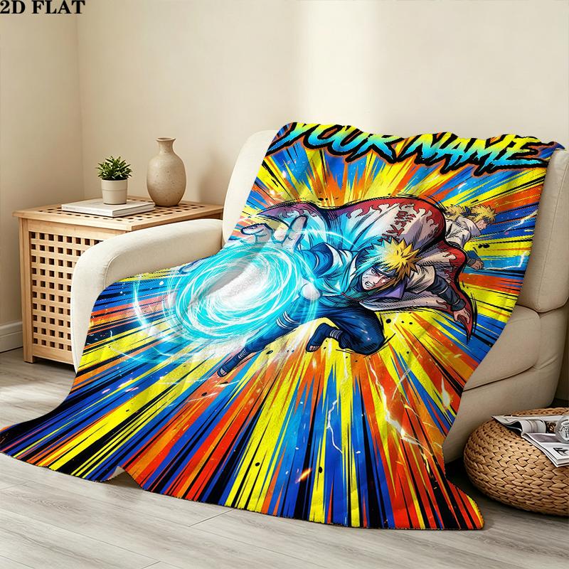 Custom Name,Naruto Printed Flannel Blanket, soft throw for bedroom sofa, washable, Christmas present, great gift.