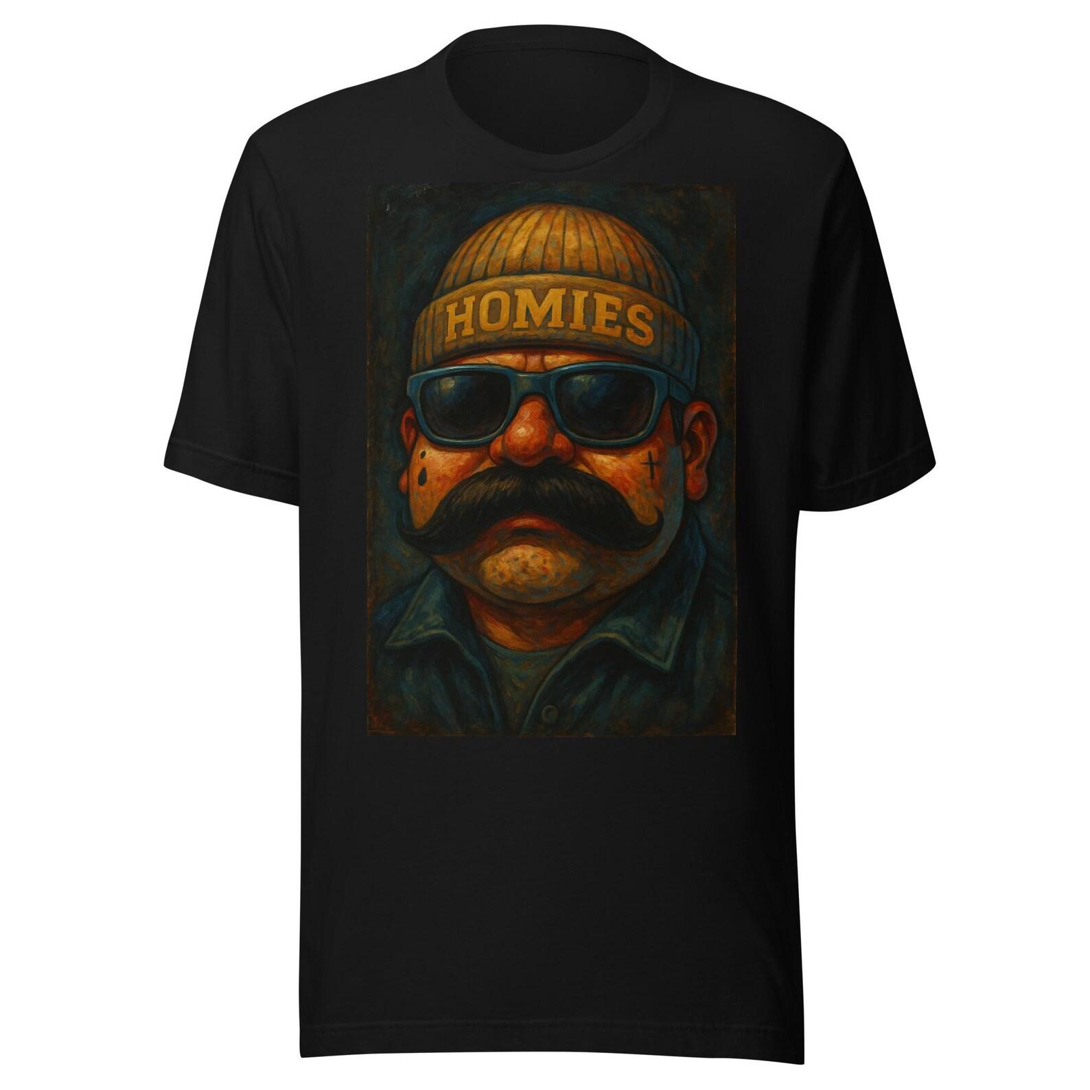 Urban Character Portrait T-Shirt – Gritty Street Art Illustration Unisex t-shirt 2XL