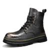 Italian Genuine Leather Outdoor Ankle Boots Lightweight Casual Boots Men Boots Designer Work Boots Classic Handmade Boots Black