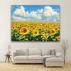 2D Summer Sunflower Backdrop, Bright Sunflower Field Background for Outdoor Themed Events & Studio