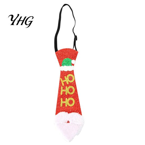 Holiday Atmosphere Clothing Adjustable Glitter Christmas Necktie, Non-woven Fabric Dress Up Costume Quick Wear Necktie Accessories, Sparkling