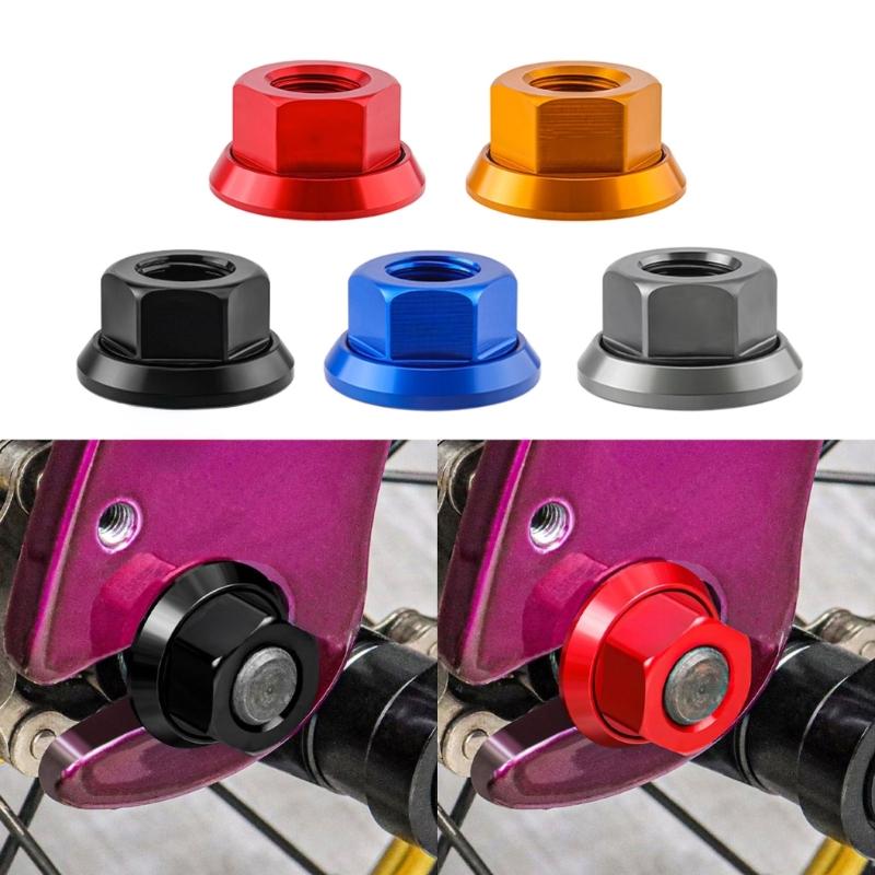 1 Piece Aluminum Alloy Bike 3/8 M10 Hubs Nut Bolts Screws For Fixed Gear Mountain Bicycles Front & Rear Bike Wheel Axle