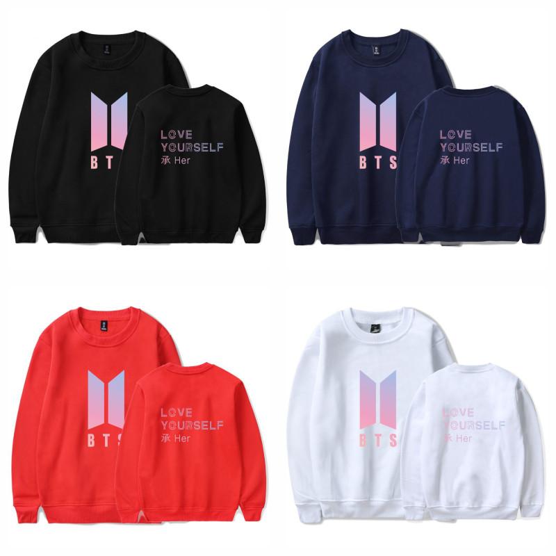 BTS-Sweatshirt mit Printmuster und Fleecefutter für jugendliche Fans
