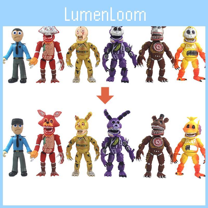 Vibrant 6pcs Fnaf Five Nights At Freddy's Light Up Action Figures For Kids