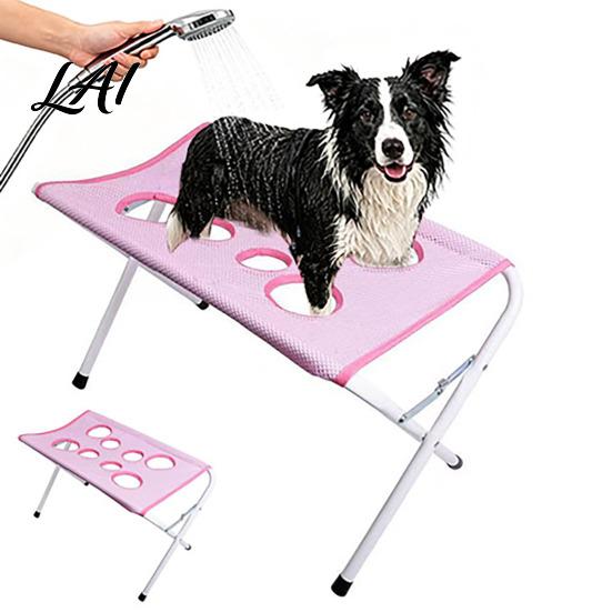 Dog Grooming Hammock Stand Stand Foldable Cat Bath 8-Hole Pet Mesh Bathing Sling Washing Station for Small Medium Dogs Nail Trimming And Professional