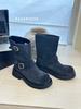 European Haute Couture Fashion Boots 2025 Retro Double Buckle Thick-soled Velvet Martin Boots Locomotive Knight Boots Casual Short Boots Women
