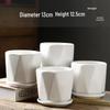 Elegant White Ceramic Flower Pot with Tray - Ideal for Ivy, Spider Plants, and Succulents