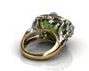Luxurious Women's Silver Ring with Mermaid Green Zircon