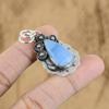 Oferta Día de la Madre Ópalo Azul Owyhee Natural Esposa Colgante Hecho a Mano Plata 925