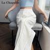 La Chapelle Women's Tencel Wide-Leg Denim Pants