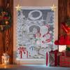 Christmas Lace Curtains LED Light Santa Claus Half Blackout Curtains Living Room Bedroom Home Decor