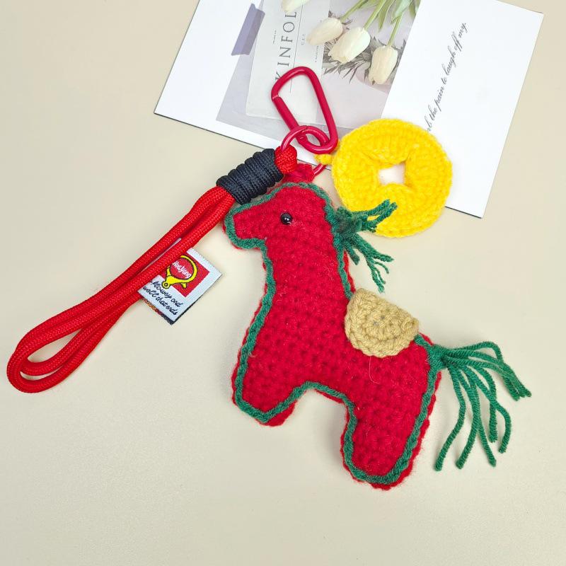 Handcrafted Wool Crochet Horse Keychain - Ideal for Bag Decoration or Event Gifts